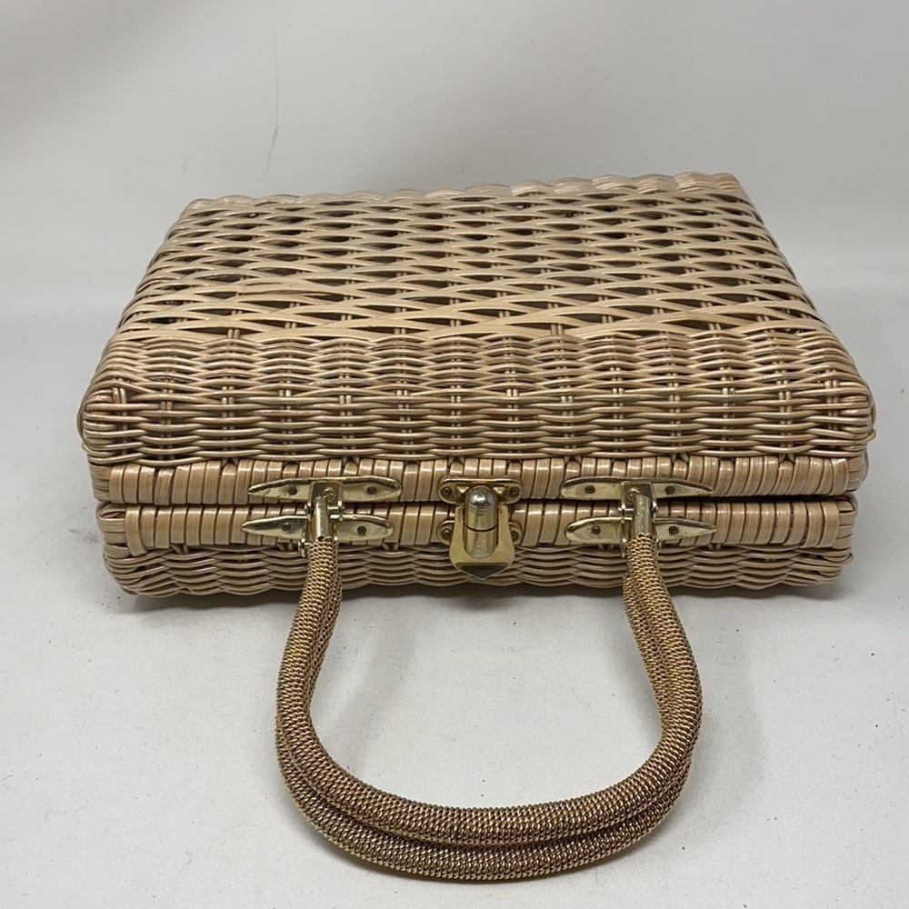 Vintage Structured Large Rectangle Woven Purse - Picture 5 of 13